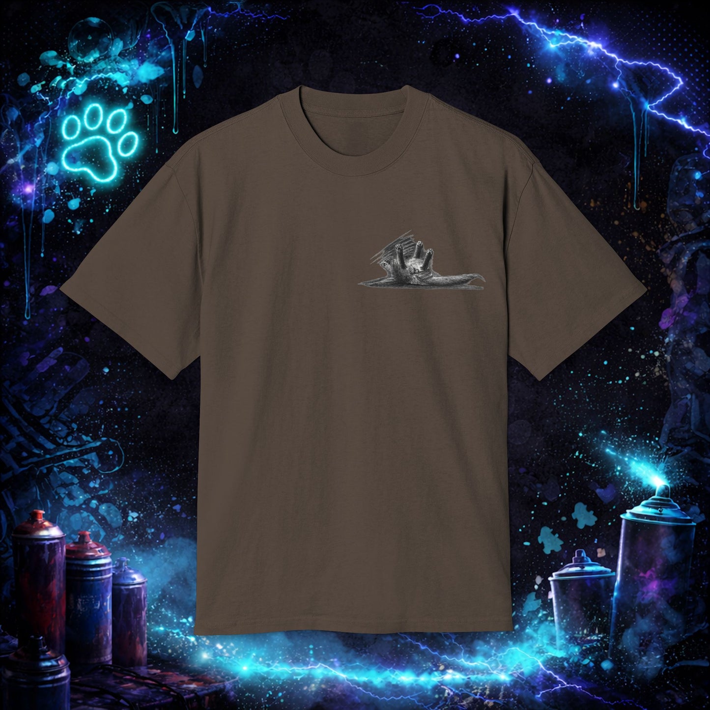 Cat Streetwear T-Shirt - Fluffy Tabby Edition 3 - Dark - Women - NINE LIVES