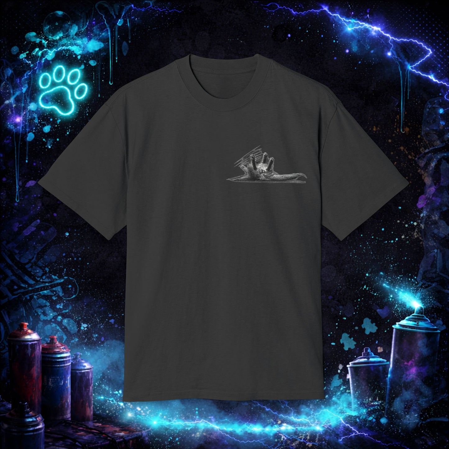 Cat Streetwear T-Shirt - Fluffy Tabby Edition 3 - Dark - Women - NINE LIVES