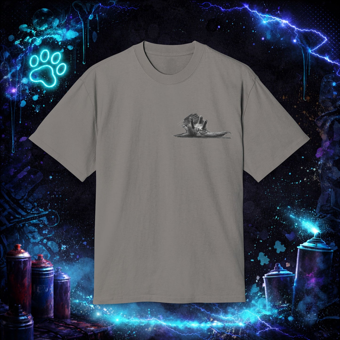 Cat Streetwear T-Shirt - Fluffy Tabby Edition 3 - Dark - Women - NINE LIVES