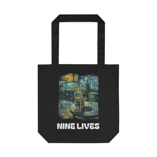 NINE LIVES Custom Pet Portrait Tote Bag - Dream Room Van Gogh - Edition 1